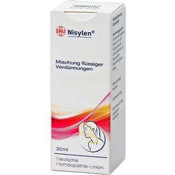 Weiße Verpackung mit rotem und orangefarbenem Muster und Text: "Mischung flüssiger Verdünnungen".